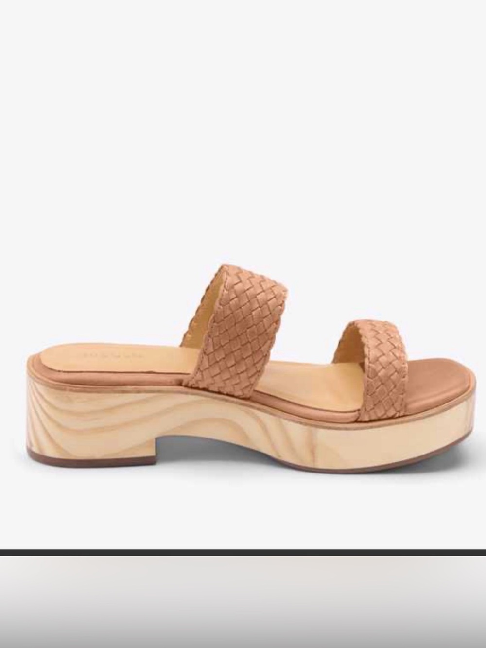 Nisolo Tan Woven Double Strap Platform Mules